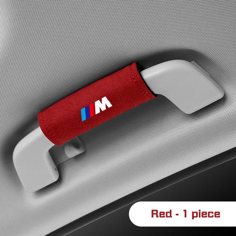 BBJE7 Suede Car Roof Armrest Pull Gloves Handle Protective Cover For BMW X1 X2 X3 X5 X4 X6 X7 1 3 5 6 7 Series E60 E90 E70 G20 G30 G70