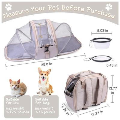 Cat Dog Carrier Collapsible Pets Travel Carriers for Pet Puppy with Shoulder Strap & Removable Mat Mesh Top Load Small Dogs