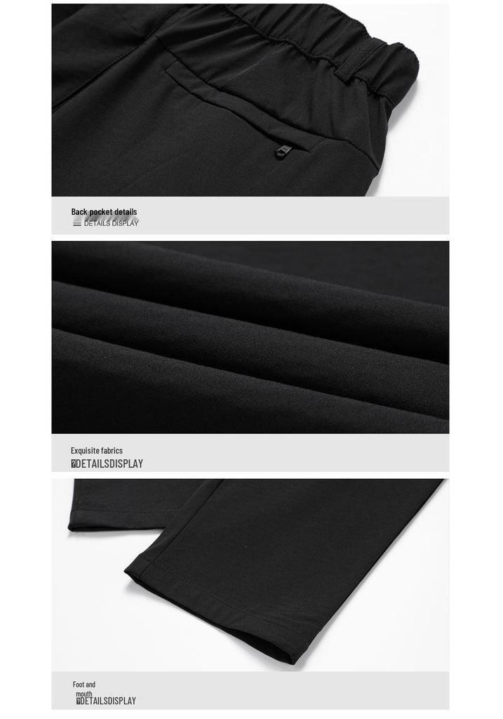 Men's Quick-Dry Sports Casual Pants with Zipper Pockets - Plus Size, Loose Fit, Straight Leg, 2023 Spring/Autumn Collection