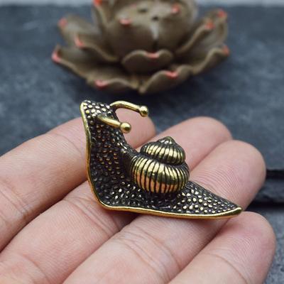1PC Vintage Pure Copper Pet Tea Snail , Mini Snail Figurine, Tea Pet Tea Ceremony Collection Decoration, Desktop Plaything