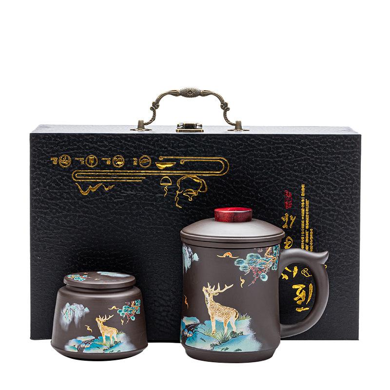 Merchandise raw ore purple sand teacup tea set ceramic set filter tea separation gift box gift gift