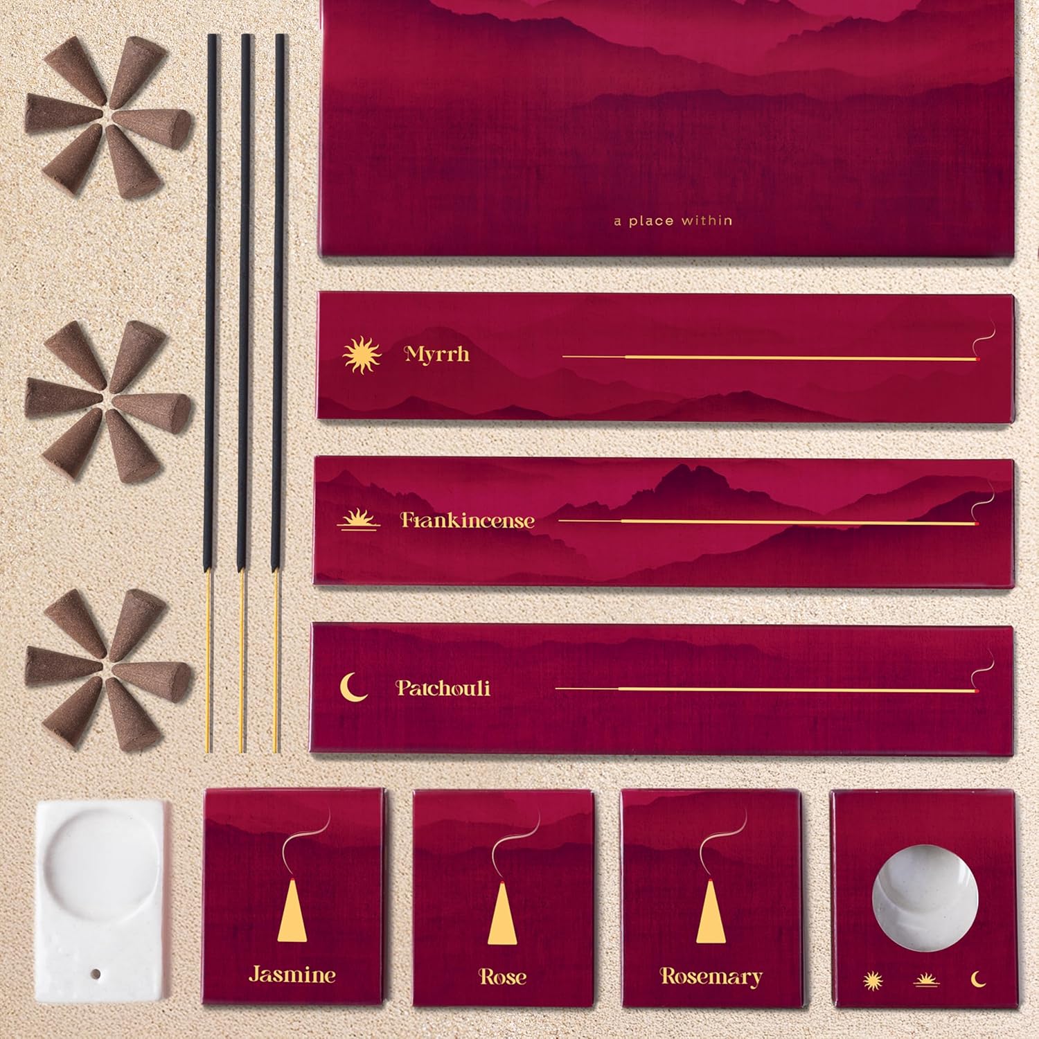 

Cycle Pure Uru Благовония 20 Палочек И 30 Конусов Подарочный Набор Упаковка из 6 Премиальная Ароматическая Коллекция с Подставкой Долговечный Расслабляющий Аромат