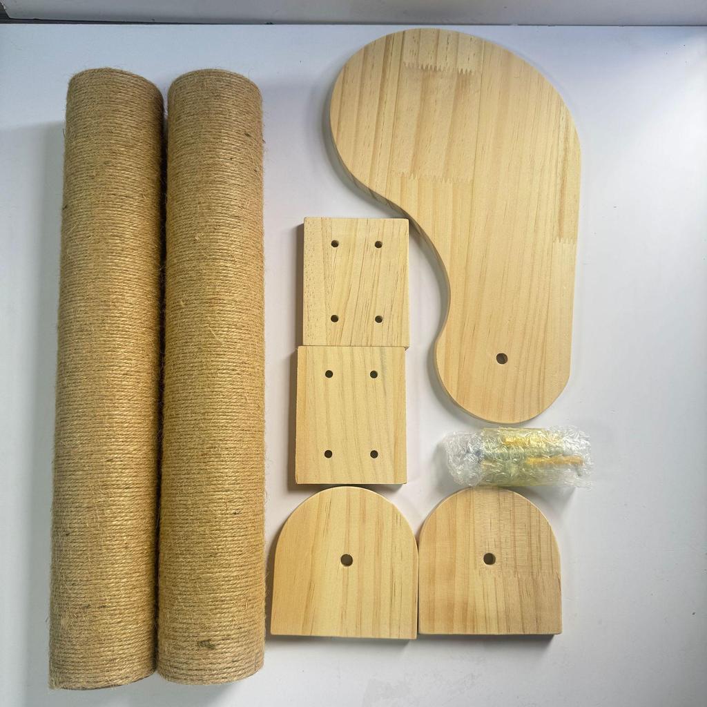 Wall-Mounted Cat Climbing Frame & Scratching Post with Bed and Toy