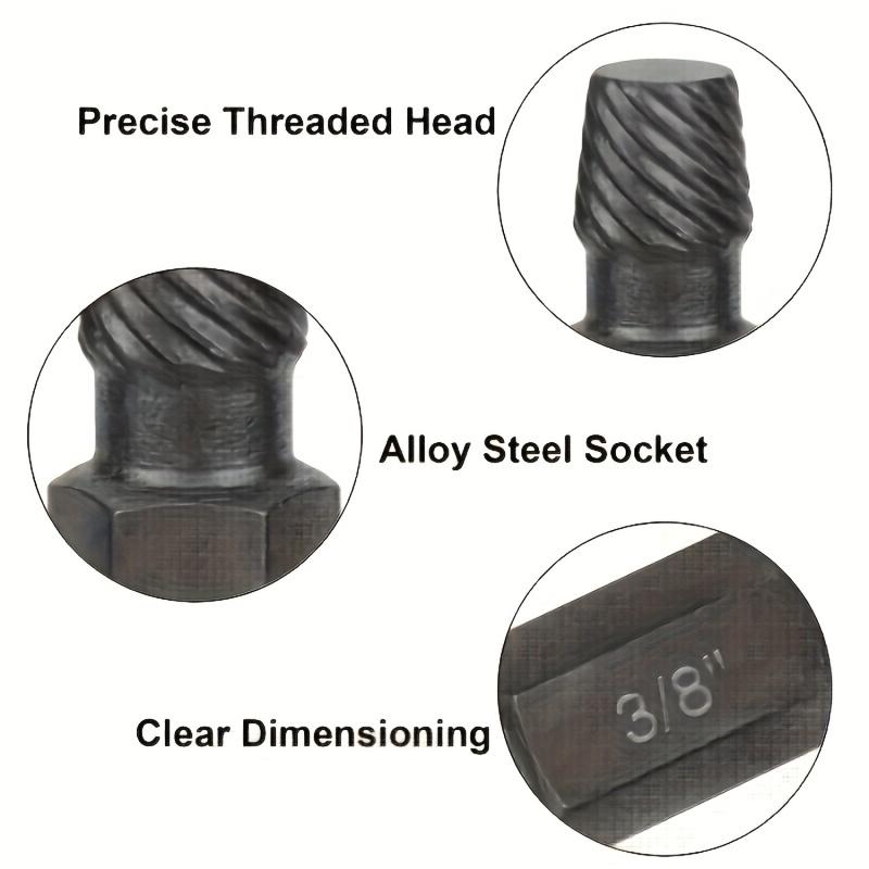 10pcs Heavy-Duty Thread Extractor Set Threaded Fastener Repair Kits For Removes Damaged Stripped Broken Bolts Home Accessories