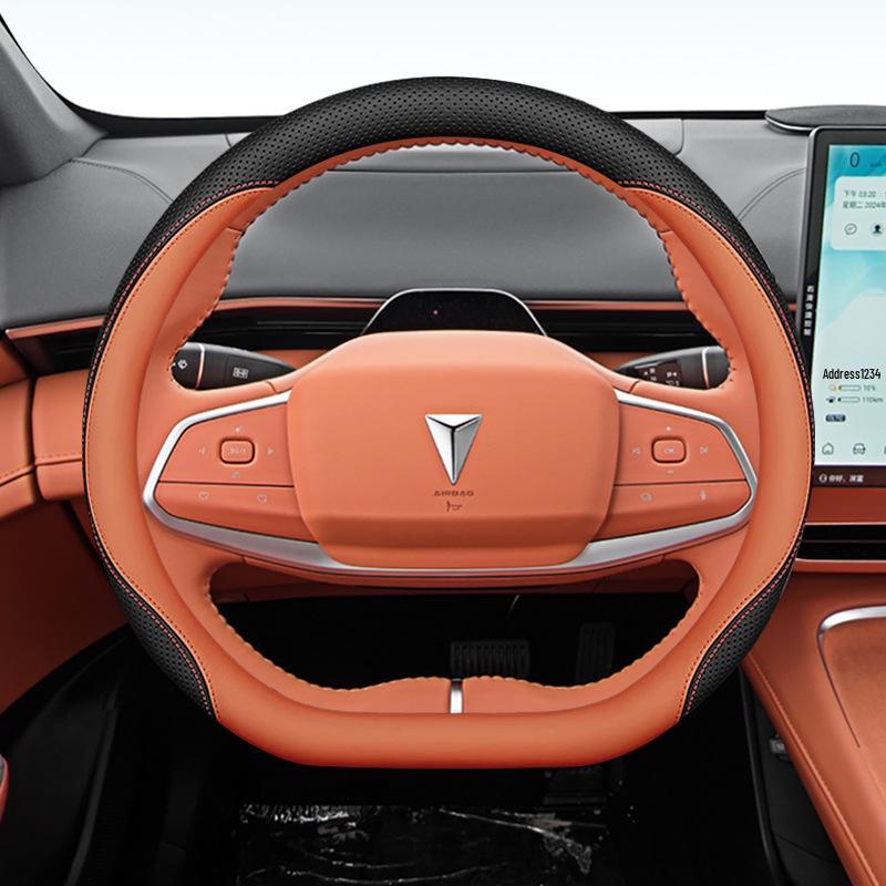 Deep Blue S07 Steering Wheel Cover - Nappa Leather, Anti-slip, No-Sew, All-Season