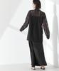 Nano Universe Band Collar Lace Shirt Be Paired with Other F 010 Black Women's (Can Items) 673-5120315