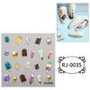 Embossed Cartoon Nail Art Stickers Decals Self-Adhesive Floral Nail Supplies