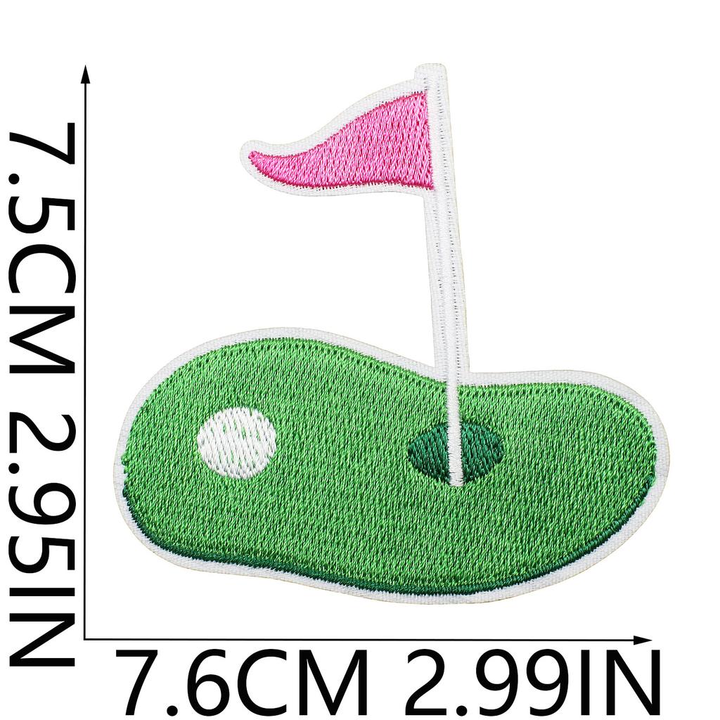 Golfbroderi Stoffklistremerke Golf Datamaskinbroderi Etikett Klær Veske Dekorasjon Flaggbroderi Klistremerke Varmepåføring