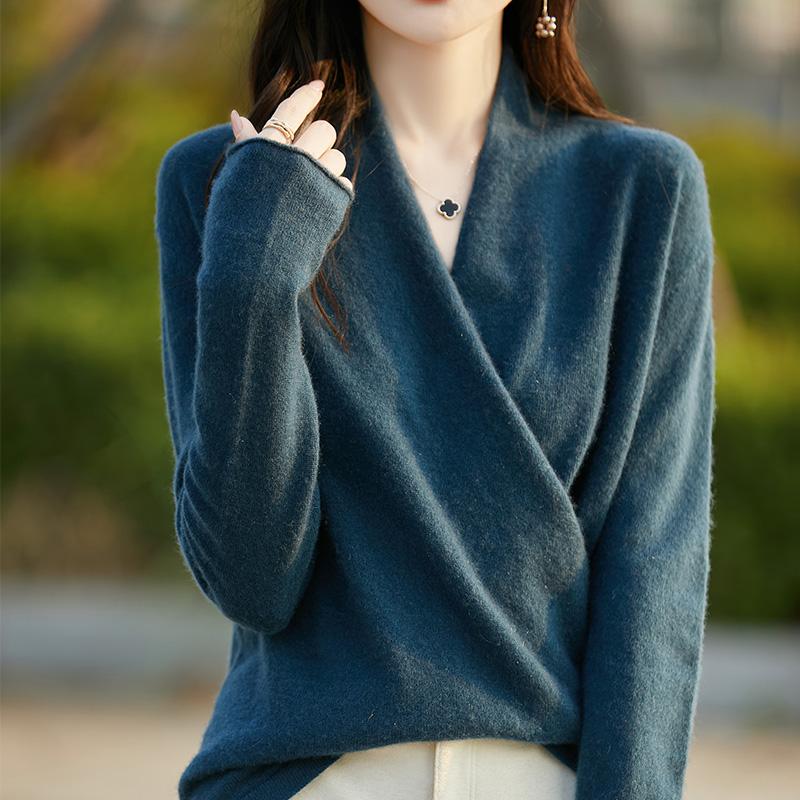 Women s Knitted Cashmere Sweater 100 Merino Wool Thickened Top Loose Long Sleeve Clothing Warm for Autumn and Winter YYY2442 M 3756₽