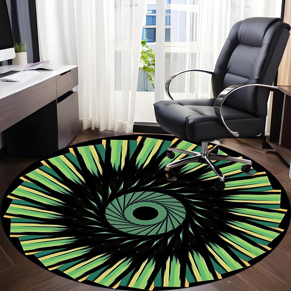 1pc Abstract Pattern Carpet, Round Non Slip Durable Large Size Office Carpet, Suitable for Office