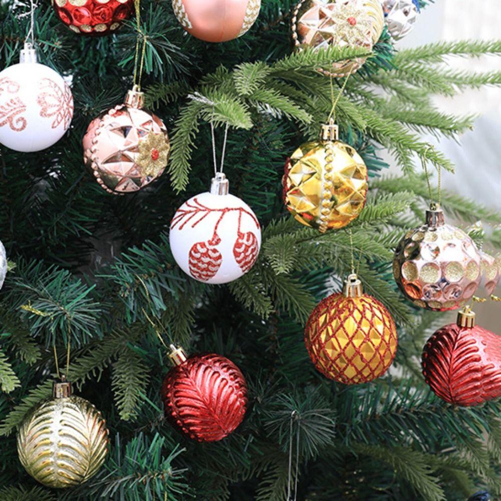 8pcs Creative Christmas Tree Pendant Delicate Hanging Ornament Christmas Ball  Window