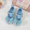 Girls' Single Shoes Elsa Princess Shoes New Spring and Autumn Style Baby Girls' Crystal Shoes Small Leather Shoes Children's High Heels