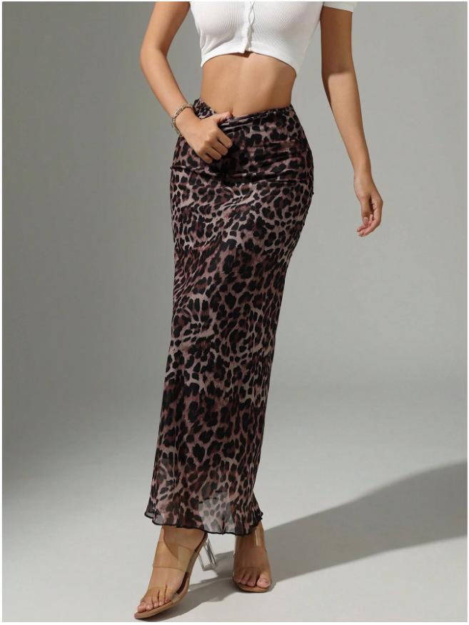 2025 Spring/Summer Leopard Print High-Waisted Slimming Skirt - New American Sexy Style