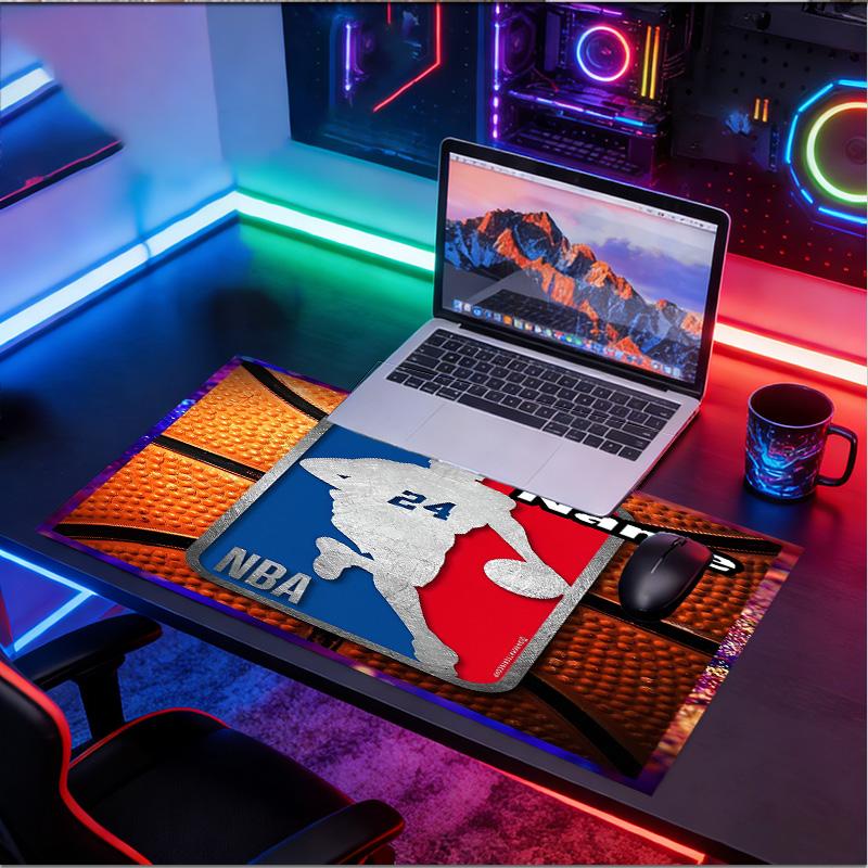 Benutzerdefinierter Name Personalisierte NBA-Muster-Mausmatte, Laptop-PC-Schreibtischmatte, Dekorative Schreibtischmatte für Zuhause Tastaturunterlage Geschenk