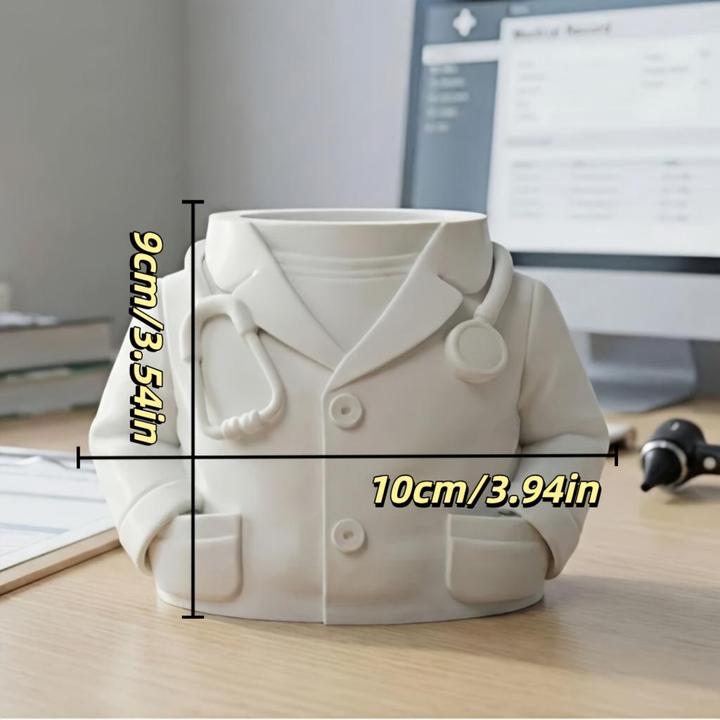 1pc Medical-Themed Doctor's Coat & Stethoscope Pen Holder Organizer,Suitable for Medical Students,Healthcare Office Desk Decor