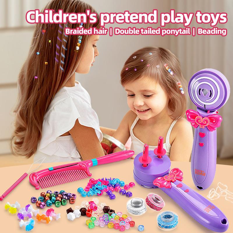 Diy Hairdressing Tools 3-In-1 Magic Electric Braiding Machine Jewelry Beads Dress Up Pretend Play Toys Gifts