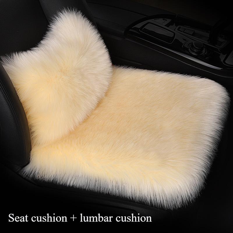 Warm Plush Car Seat Covers Universal Long Wool Fur Car Front Seat Protect Cushion Mat Warm Thick Plush Cushion Seat Cover