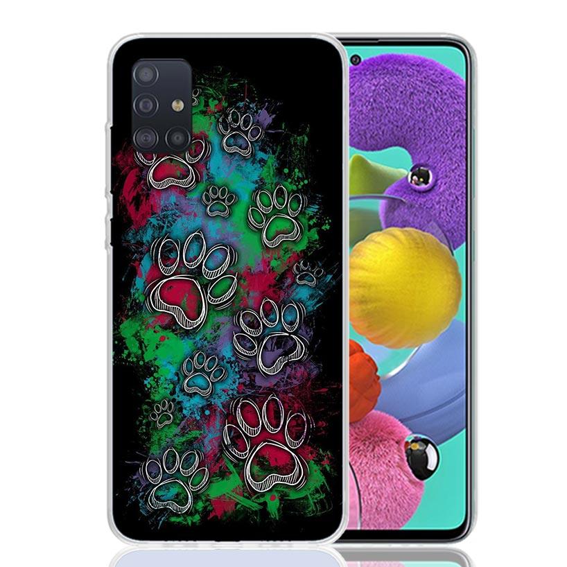 Cartoon Cute Dog Paws For Samsung Galaxy A52S A42 A32 A22 A12 A02S A51 A50S Phone Case A41 A31 A21S A30S A20S A20E A70 A71 A40 A