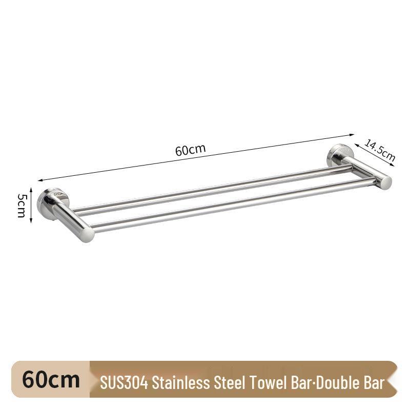 304 Stainless Steel Double Bar Bathroom Towel Rack
