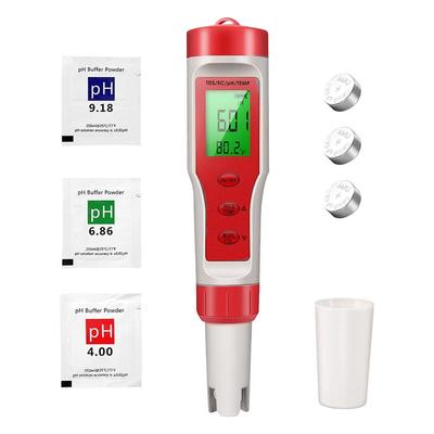 A96I-PH Meter, 4-In-1 Digital PH Meter With PH/TDS/EC/Temp Function With ATC For Drinking Water, Hydroponics, Aquarium, Pool