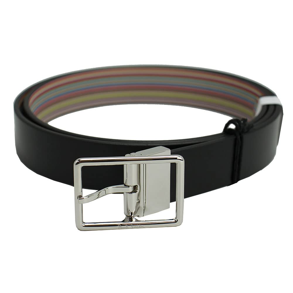 

Paul Smith Двусторонний кожаный ремень M1A 5152 CC2FMU Мужской Черный/Разноцветная полоска [Б/у]