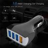 Universal USB Car Charger Adapter with 4 Standard USB Port for Vehicles Power Supply Adapter Support QC3.0