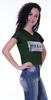 Moomaya Womens Short Sleeves V Neck Tshirt Top w  Sequin Patch ShortTee Summer