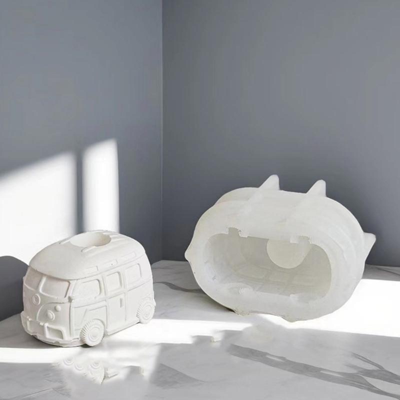 Car Candle Holder Silicone Mold Candlestick Resin Molds DIY Casting Mould for Candle Stand Base Table Home Decorations