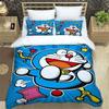 Doraemon Anime Serie Bettwäsche-Set, Inklusive Bettbezug und Kissenbezügen, 3-teiliges Set; Schlafzimmerdekoration kann individuell gestaltet werden.