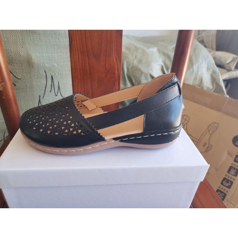 New Hole Shoes Summer European and American Women's Shoes Round Toe Wedge Heel Flat Bottom Women's Sandals