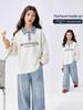 Girls' 2026 Spring/Autumn Sweatshirt & Pants Set - Stylish Two-Piece Outfit for Big Kids