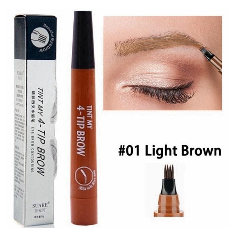 4 Point Eyebrow Pencil Waterproof Liquid Eyebrow Pen Makeup Long Lasting Cosmetic Microblade Brow Pencil