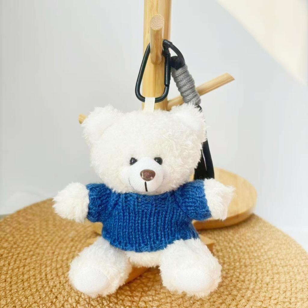 Wearable Teddy Bear Keychain Pendant – Plush Toy Gift for Graduation Season with Logo Print