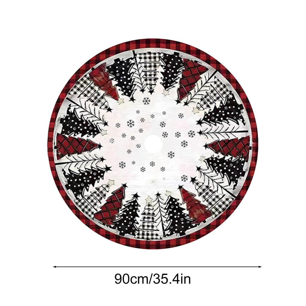 Christmas Tree Base Collar Plush Christmas Tree Base Cover Double-Sided Printing Aesthetic Home Decoration For Apartment