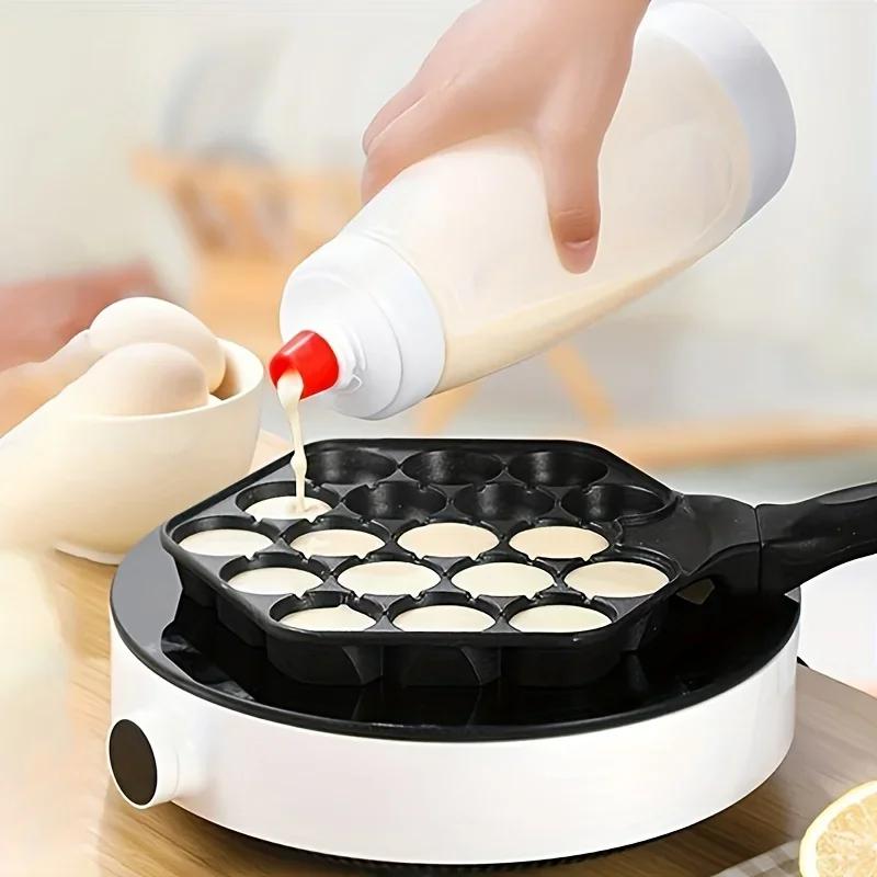 Hand Cranked Batter Dispenser with Scale Cream Mixing Bottle for Muffin Pastry Baking Restaurant Kitchen Tool