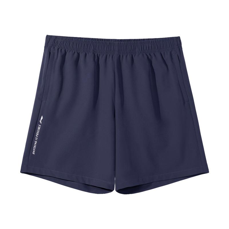 Li-Ning Fashionable Versatile Loose Breathable Short Sleeve Comfortable Shorts Casual Sports Suit Men Suit Black Navy-Blue B61-1+W513-2