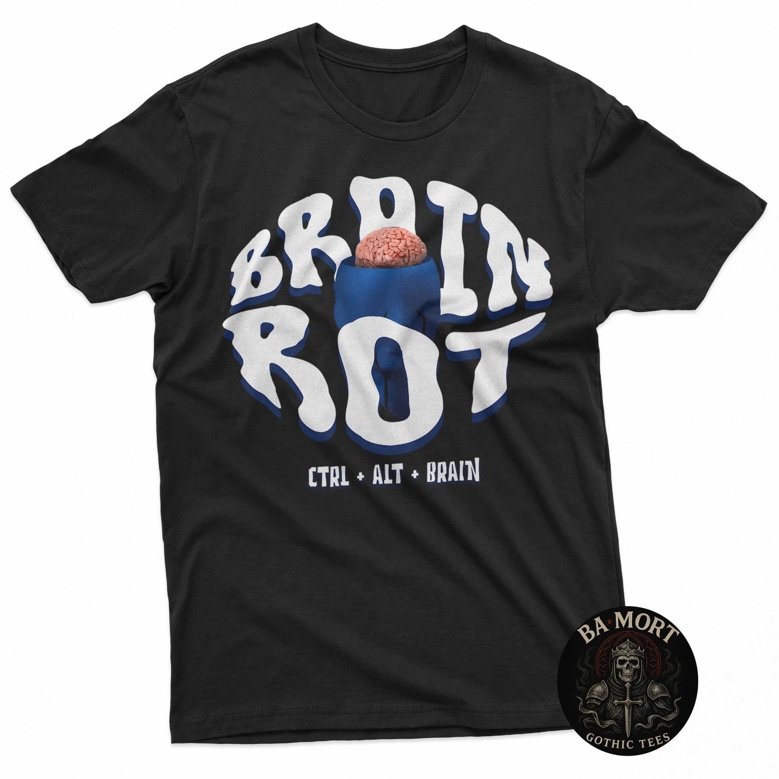 Brain Rot Blue Funny Meme T-Shirt M