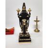 Lord Tirupati Balaji Black Terracotta Idol with Golden Color Work | Balaji Idol for Car Dashboard | Venkateswara Swamy Murti for Home
