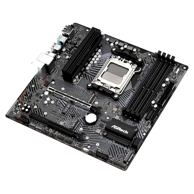 ASRock-Motherboard B650M PG Lightning AMD Ryzen 7000-Serie CPU-kompatibel (Sockel AM5) B650 Micro ATX [Produkt eines autorisierten Inlandshändlers]