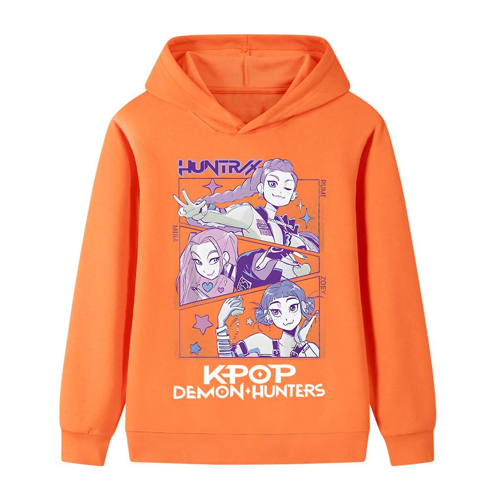 B1198 Kids Boys Girls Kpop Rumi Zoey Mira Print Long Sleeves Hoodie