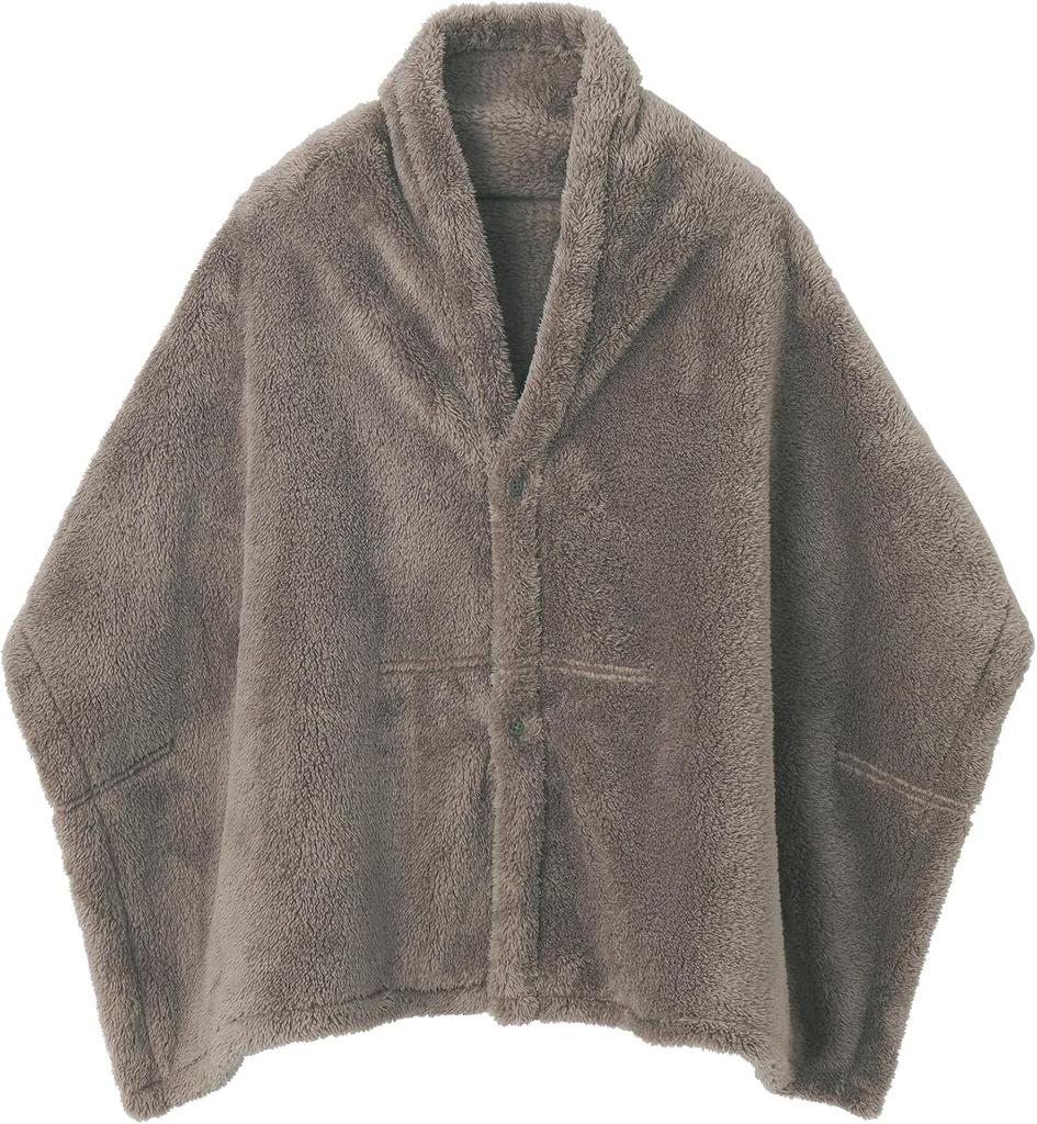 MUJI Recycled Polyester Warm Boa Unisex Mocha 45 x 160cm Cape, Adult, DDD11A5A, Brown,