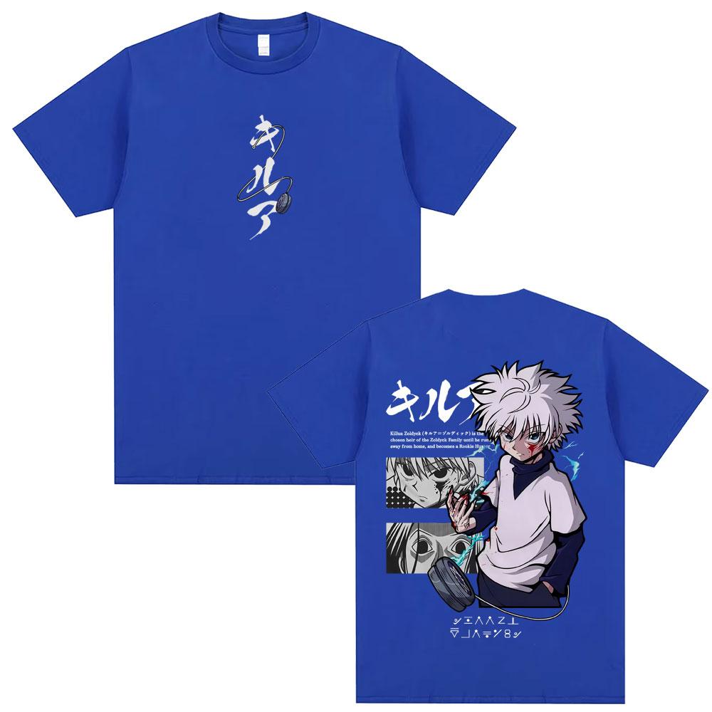 Anime Hunter X Hunter Tshirt Killua Zoldyck Graphic Tshirts Men Women Casual Vintage Cotton Tee Shirt Mens Oversized T Shirts