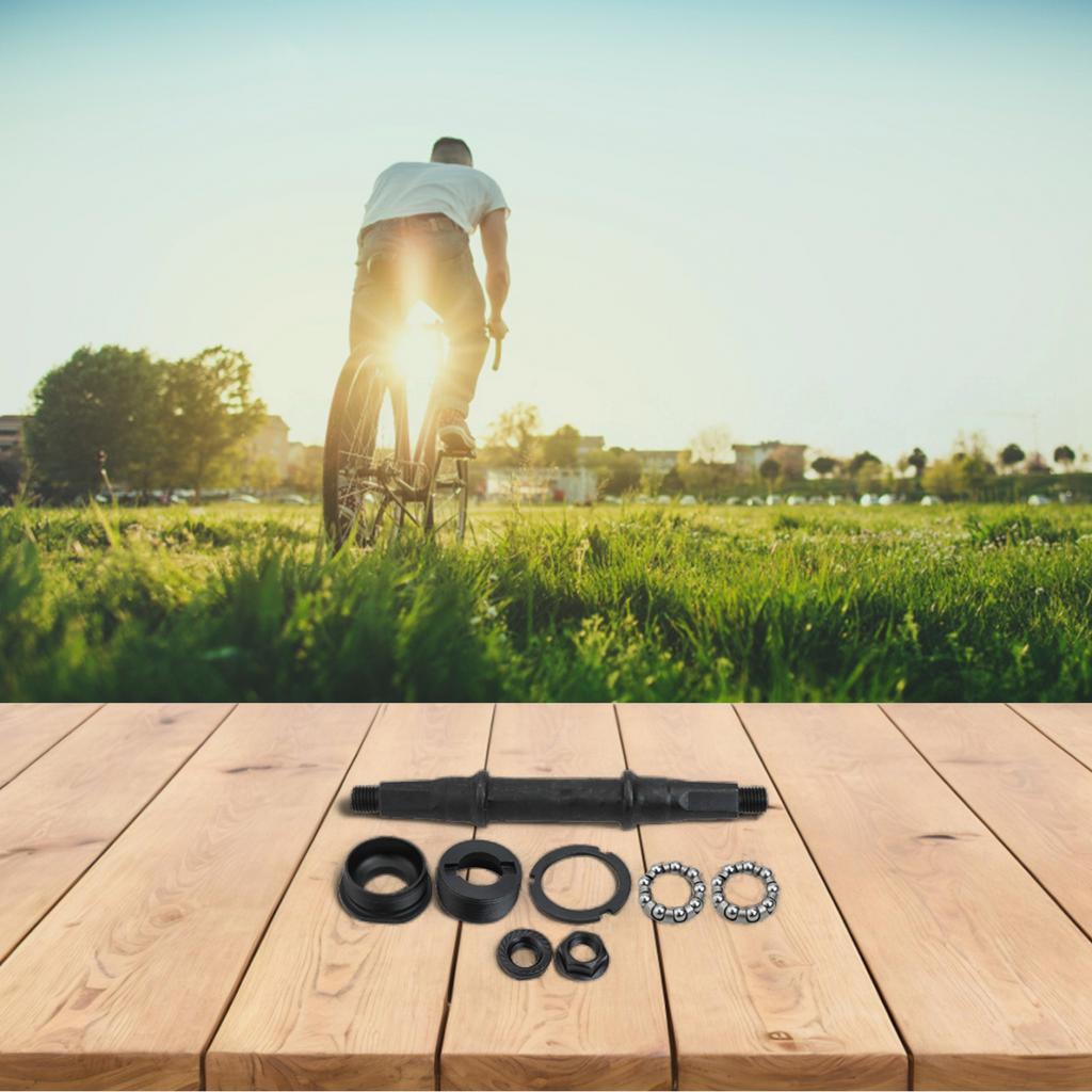 Square Hole Bicycle Bottom Bracket Axle Kit with Cups and Bearings Accessories