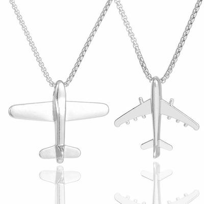 Naszyjnik z zawieszką samolotu w stylu retro hip-hop: Wszechstronny Unisex Długi Łańcuszek