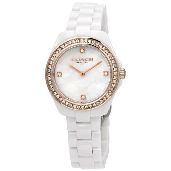 

COACH Preston Quartz Mother of Pearl Dial Ladies Watch14503662 білий