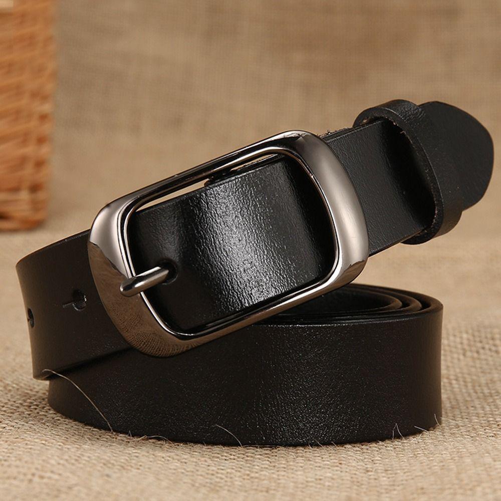 Vintage Wild Skirt Pants Bands Metal Buckle Waistband Genuine Leather Belt Ladies Dress Belts