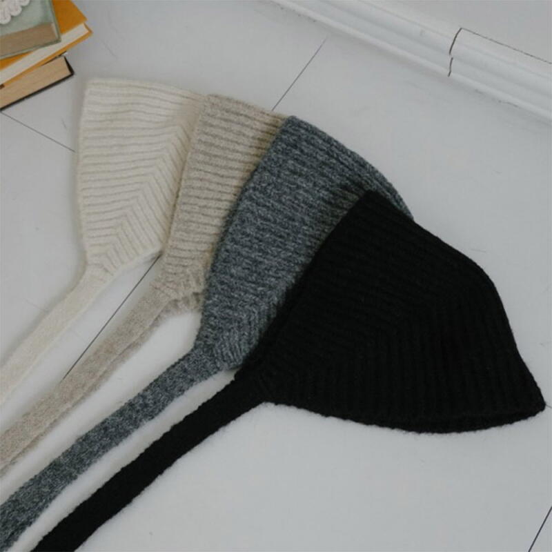 Women s Bokashi Wool Knit Earflap Winter Hood beige