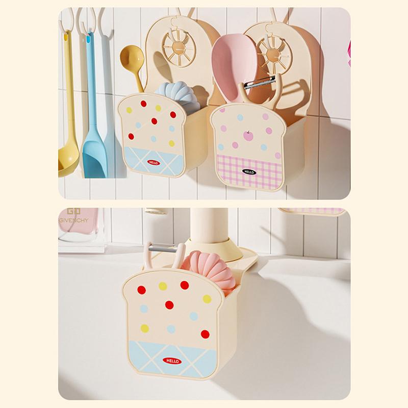 Portable Macaron Sink Drain Basket Hanging Detachable Sink Storage Rack Toast Shape Kitchen Sink Filter Basket Kitchen Supplies