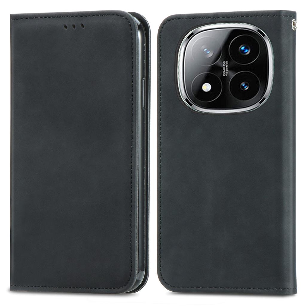 For Xiaomi Redmi Note 14 Pro+ 5G Case Skin Touch Feeling Leather Card Holder Phone Cover Magnetic Absorption