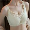 Full Cup Thin Bra Women's Thin Bra Gathered Bra Restrained Breast Anti Sagging and Anti Glare Bra